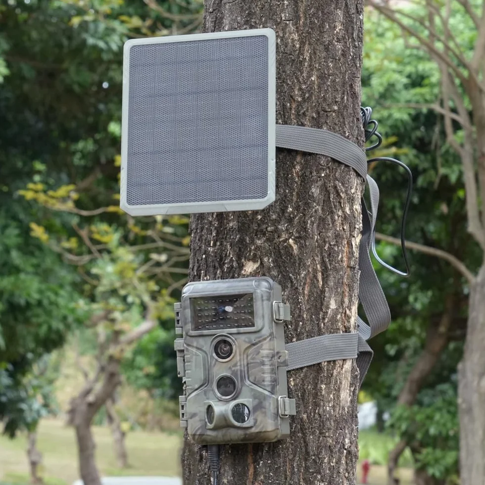 GardePro SP350 Wildkamera-Solarpanel mit wiederaufladbarem Akku, 12V/1 A, 9V/1,3 A, 6V/2 A, Stecker 5,5x2,1mm / 4,0x1,7mm für GardePro Wildkamera A3S, A5, E5 2.0, E5S, E6, E8 2.0, E8, E9 2.0, X20, X50