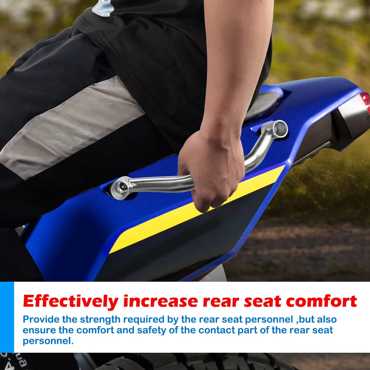 Motorrad Stahl Beifahrergriffe für TENERE 700 XTZ700 XTZ 700 2019 2020 2021 2022 2023 2024, Hintersitz Haltegriff Seitenhandlauf Hinten Sitz Griff Griffstange Kit, Chrom