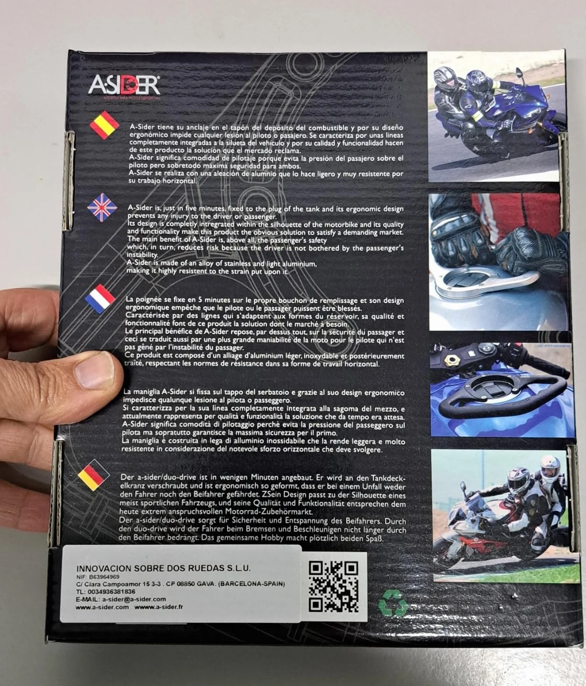Motorrad Tank Haltegriff Schwarz A-SIDER Sozius Yamaha Modelle