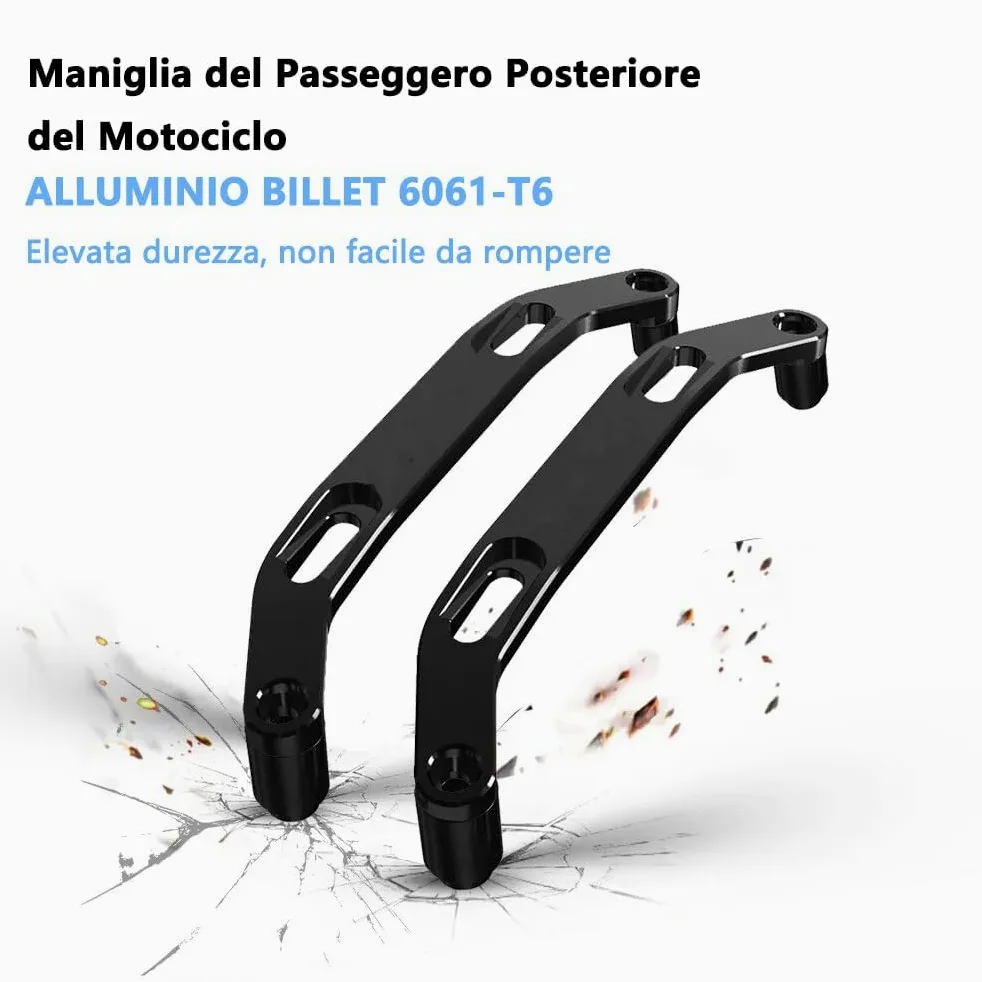 Beifahrergriffe CNC Aluminium Motorrad Motorrad Sozius Beifahrer Hinten Handläufe für TENERE 700 XTZ 700 TENERE 2019-2023 TENERE 700 WOLD RAID 2022-2023 T7 2019-2023(schwarz)