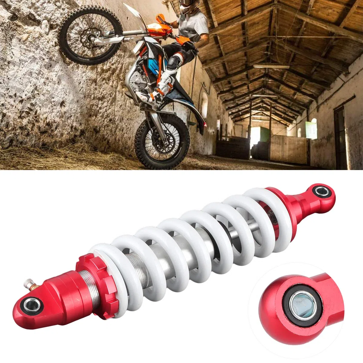 sto?d?mpfer quad hinten,ATV-o?d?mpfer hinten, Federung hinten, 330 mm Universal-o?d?mpfer hinten Einellbare D?mpfung für Pit Quad Dirt Bike ATV