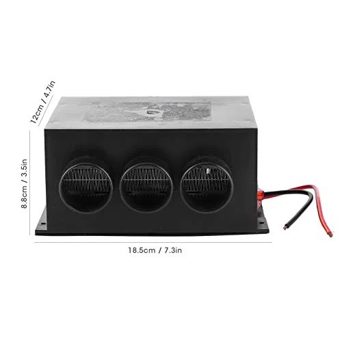 12 V 600 W Autoheizung. KIMISS 3-Loch-tragbare Winterheizung, Wärmer, Windschutzscheiben-Entfroster, 12 V, Nebelentfernung, Auto-Entfroster für PKW, LKW, Busse, Wohnmobile, LKW, Wohnmobile