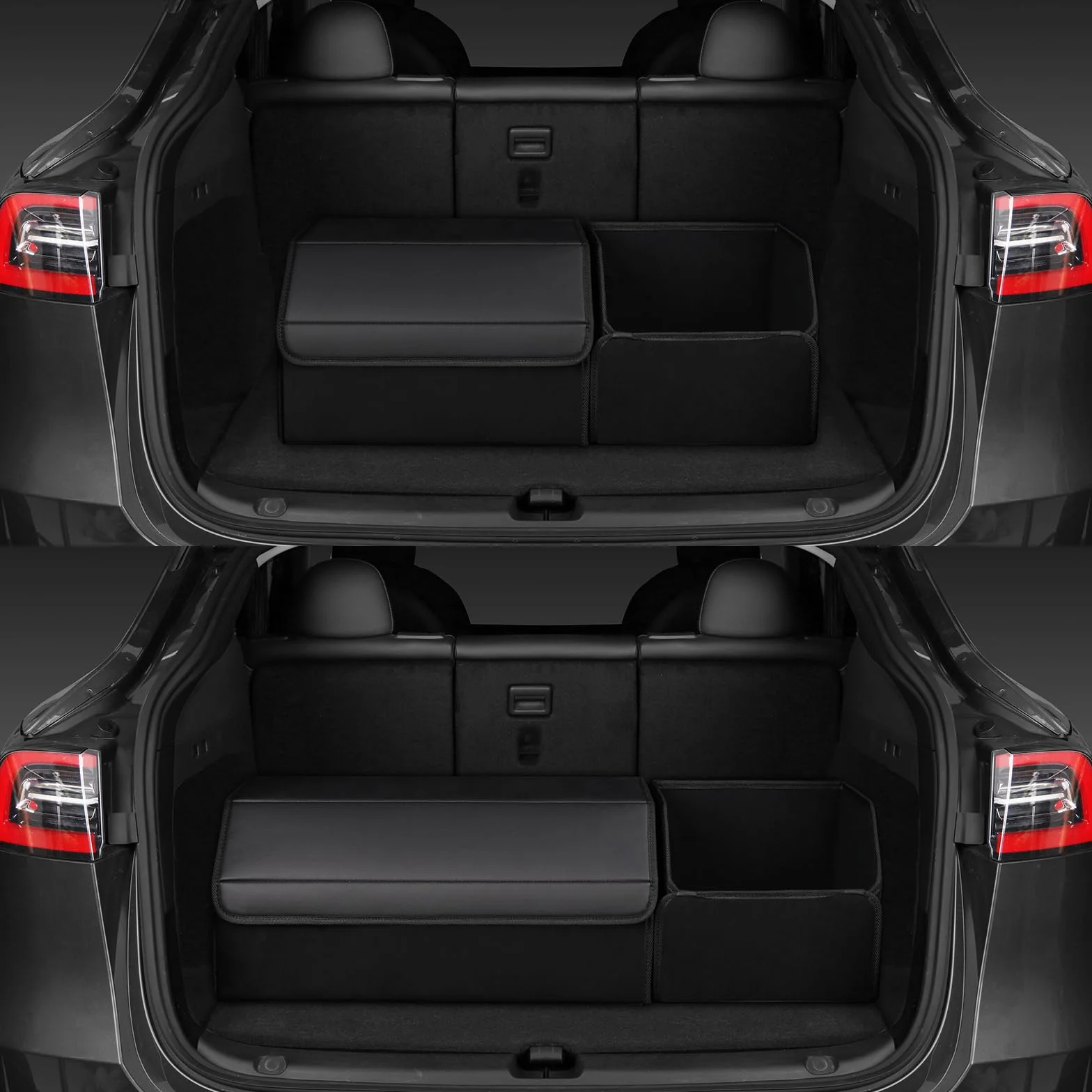 Auto Kofferraum wasserdicht, verschleißfest, faltbare Leder Aufbewahrungsbox, SUV Limousine Aufbewahrungsbox, Camping Organizer, Haushaltsklassifikationsbox (große Größe)