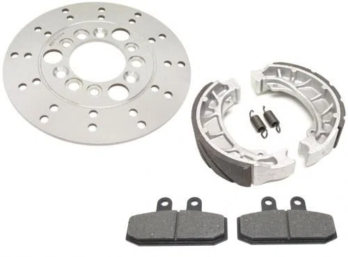 Bremsbeläge, Bremsbacken, Bremsscheibe Satz Vorne Hinten passend für Honda Bali SJ 50 AF32 1993-2002 - Neuer Satz Bremsklötze, Bremsscheibe & Bremsbacken