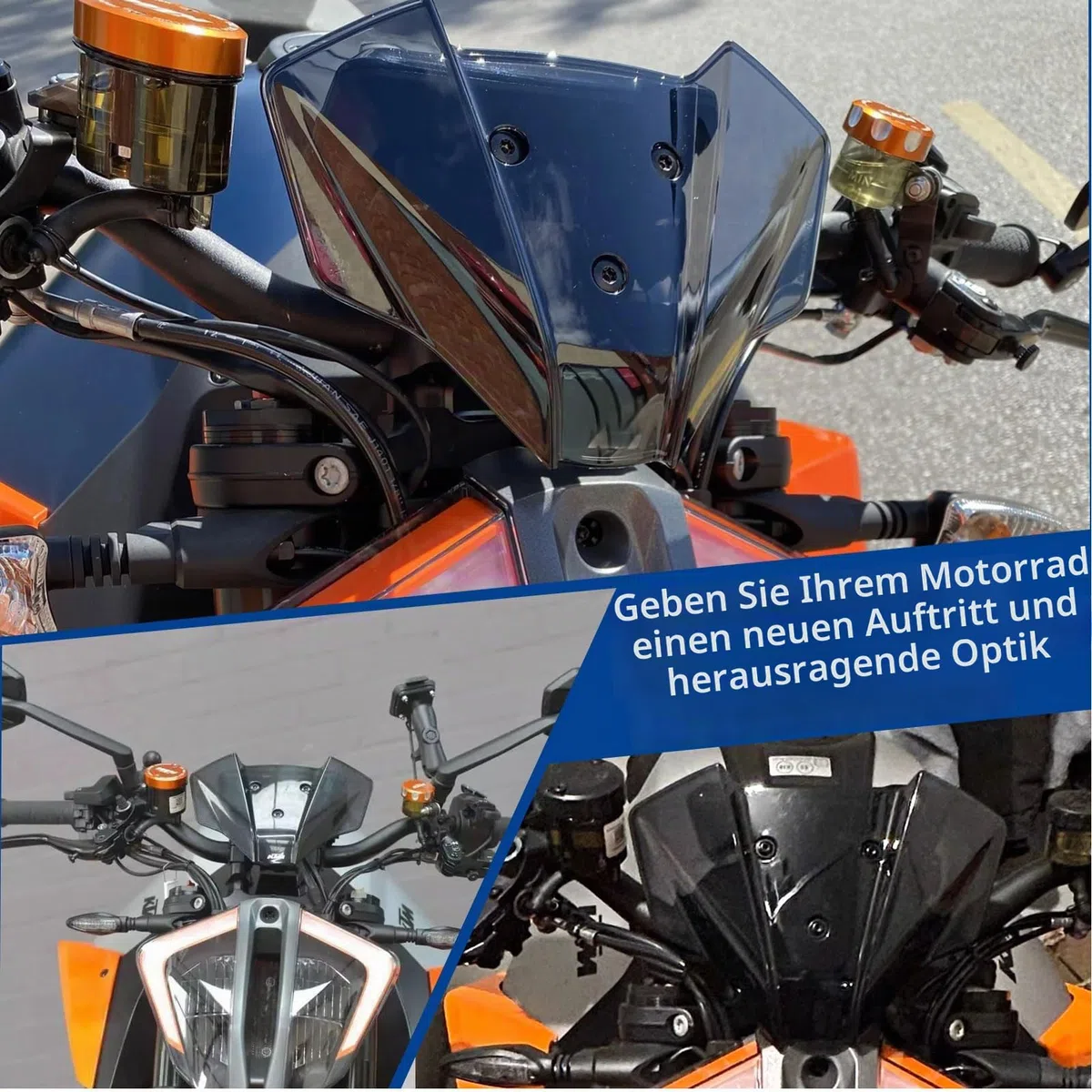 Motorrad Windschutzscheibe Windschutz Windabweiser Flyscreen Frontverkleidung Visier Visier fit for K&T&M 1290 SUPER Duke R 20-24 1290 SUPER Duke RR21-24/EVO 22-24 (Schwarzer Rauch)