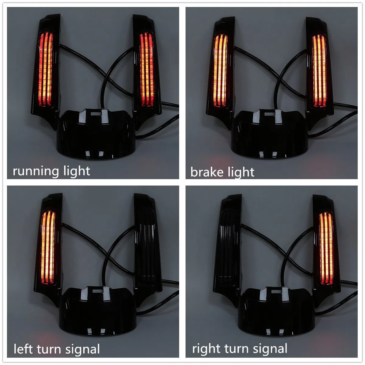 TCMT LED-Bremslauf-Blinker, hintere Kotflügelblende, passend für Harley Touring Road King Road Glide Street Glide Electra Glide Ultra Limited 2014–2023
