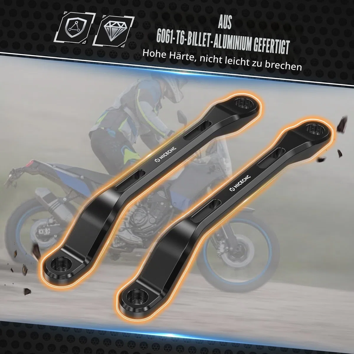 NICECNC-Passagier-Rücksitzgriffknopf Kompatibel mit Tenere 700/XTZ700 2019-2024, Tenere 700 Rally Edition 2020-2024, Tenere 700 World Raid 2022, Motorrad-Rückgriff Tenere 700, Schwarz