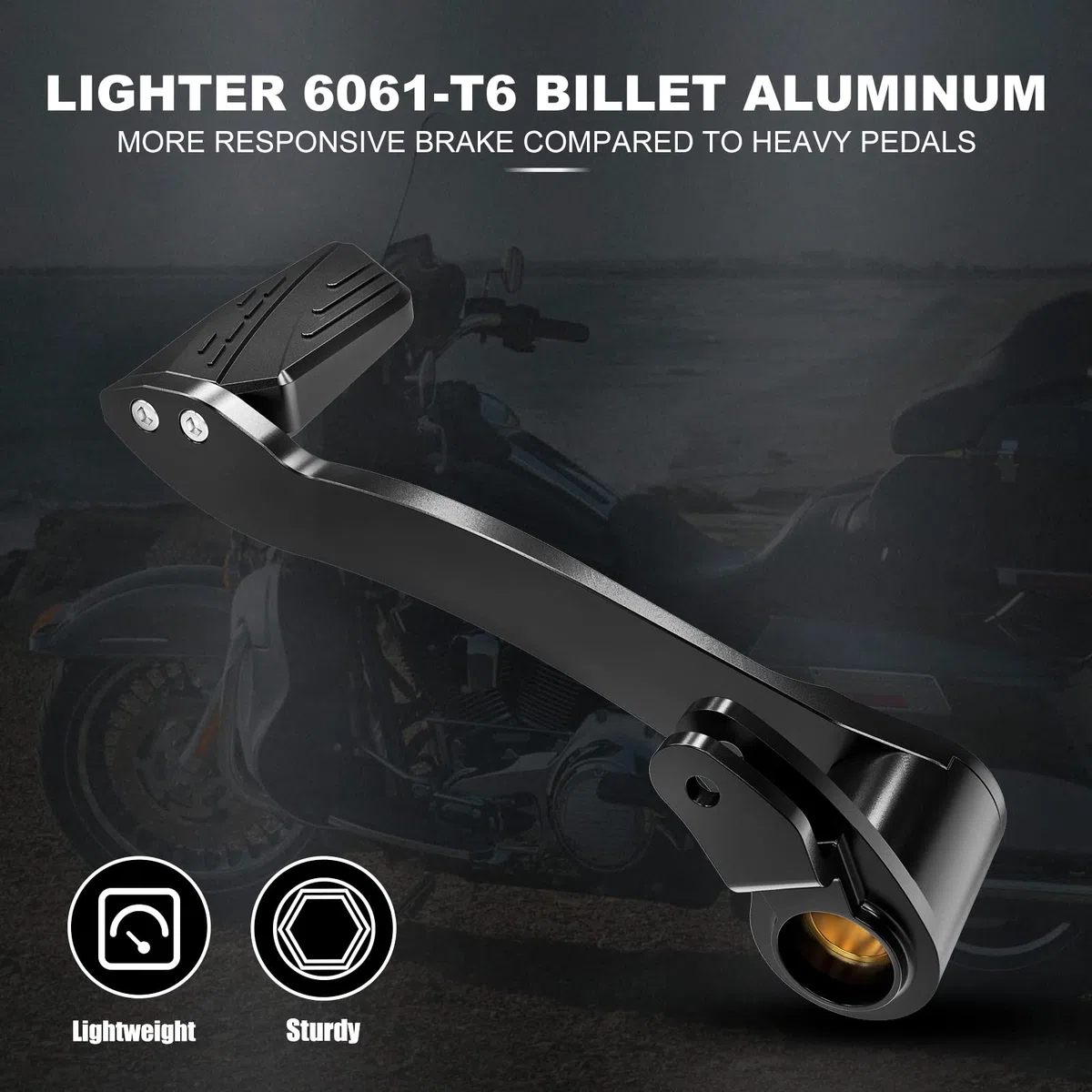 NICECNC Bremshebel-Pedal-Set hinten, Compatible with Harley CVO Tri Glide FLHTCUTGSE 2018–2022, Road Glide FLTRX 2015–2023, Road Glide Special FLTRXS 2016–2023, Siehe Passform, schwarz