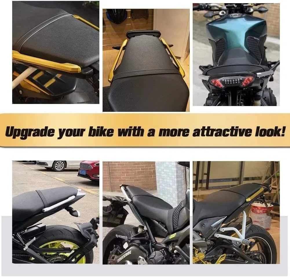 Motorrad Beifahrer Haltegriff für MT-09 FZ-09 2013 2014 2015 2016 2017 2018 2019 2020 MT09 FZ09 Sozius Rücksit Seitenhandarmlehnen Griffschienen (Titan)