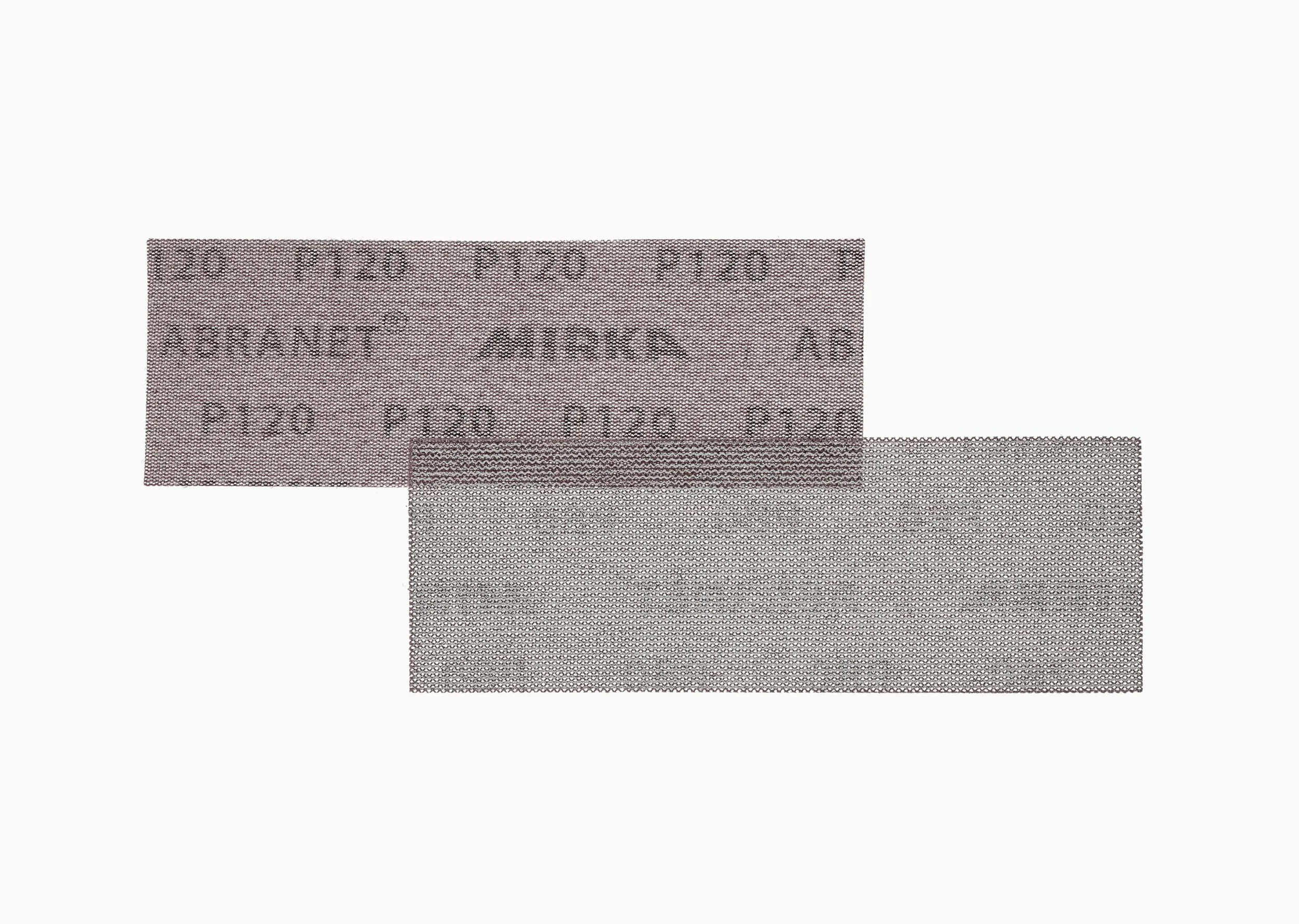 Mirka Abranet Netz-Schleifstreifen 80x230 mm Klett/Korn P120 / 50 Stk/zum Schleifen von Holz, Spachtel, Lack, Kunststoff / 5417505012