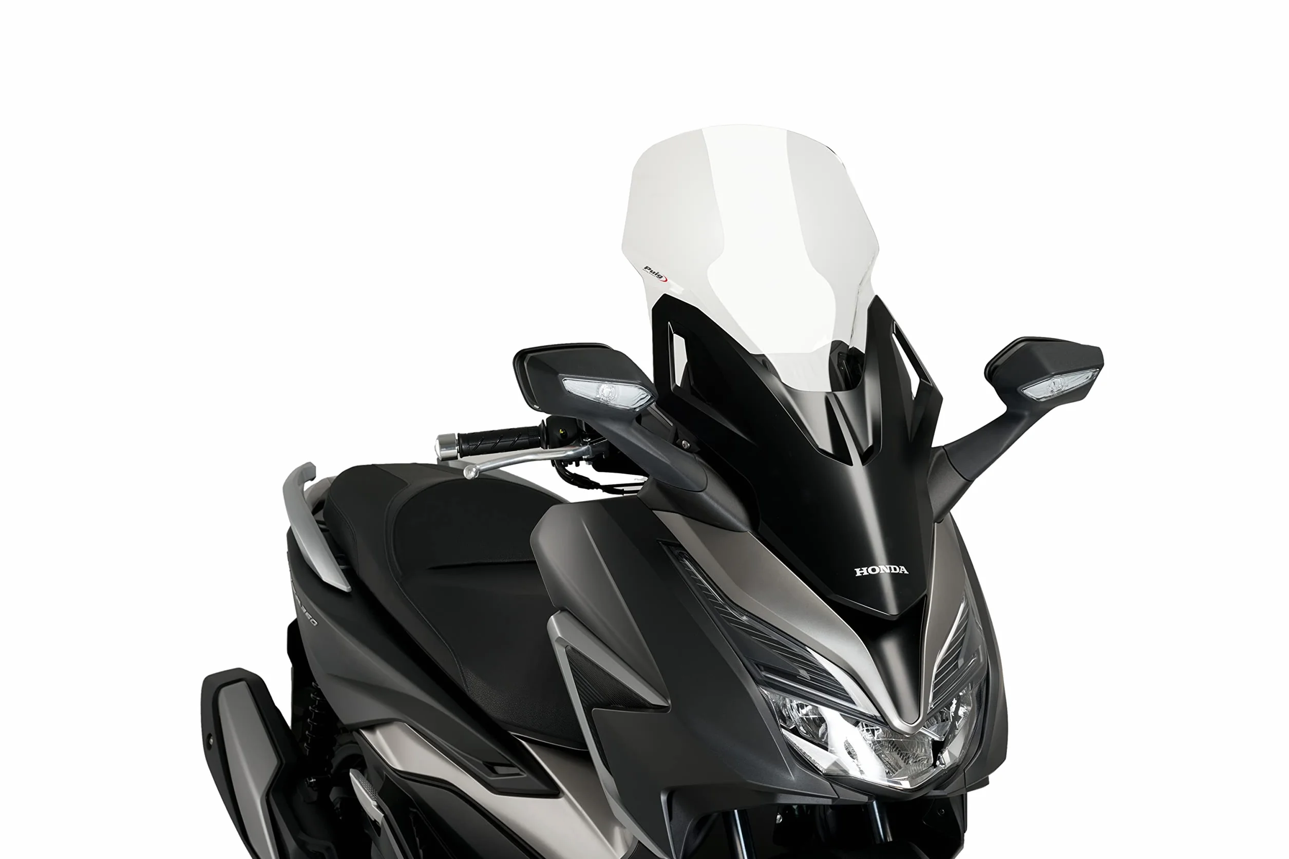 Puig 20679W V-Tech Line Touring-Scheibe aus 4 mm Acryl mit kantigem aerodynamischem Design für maximalen Schutz und reduzierte Turbulenzen, Transparent