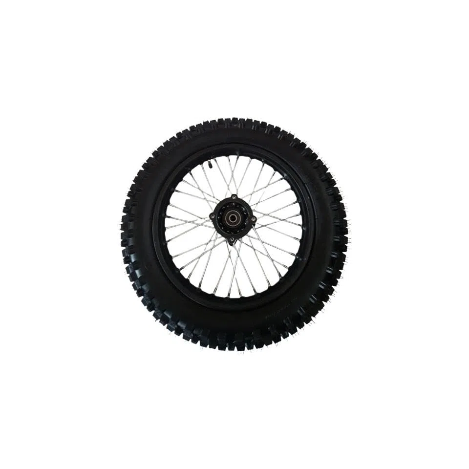 Dirtbike Komplettrad Pitbike Stahlfelge Ersatzreifen hinten 14 Zoll 90/100-14 12mm Achse