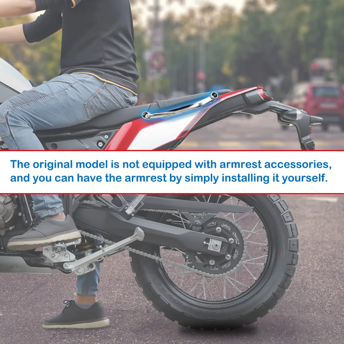 Motorrad Stahl Beifahrergriffe für TENERE 700 XTZ700 XTZ 700 2019 2020 2021 2022 2023 2024, Hintersitz Haltegriff Seitenhandlauf Hinten Sitz Griff Griffstange Kit, Chrom