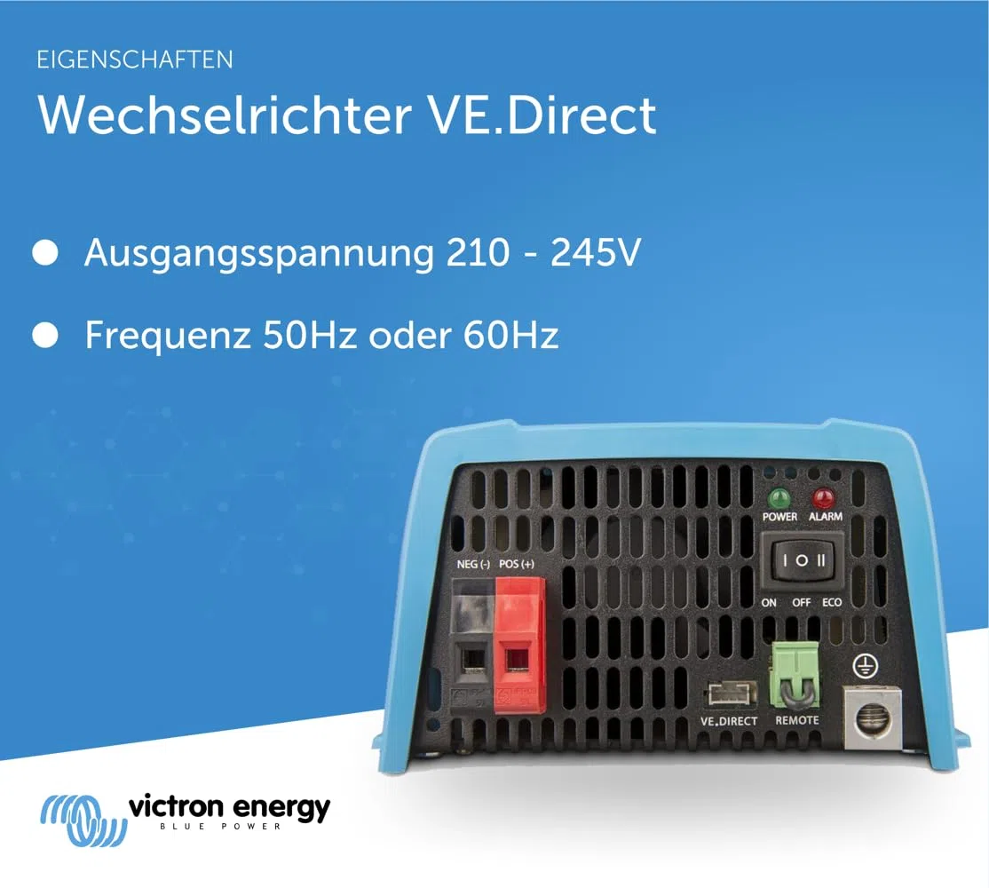 Victron Energy 500VA 12-Volt 230V AC Reiner Sinus Wechselrichter (Schuko)