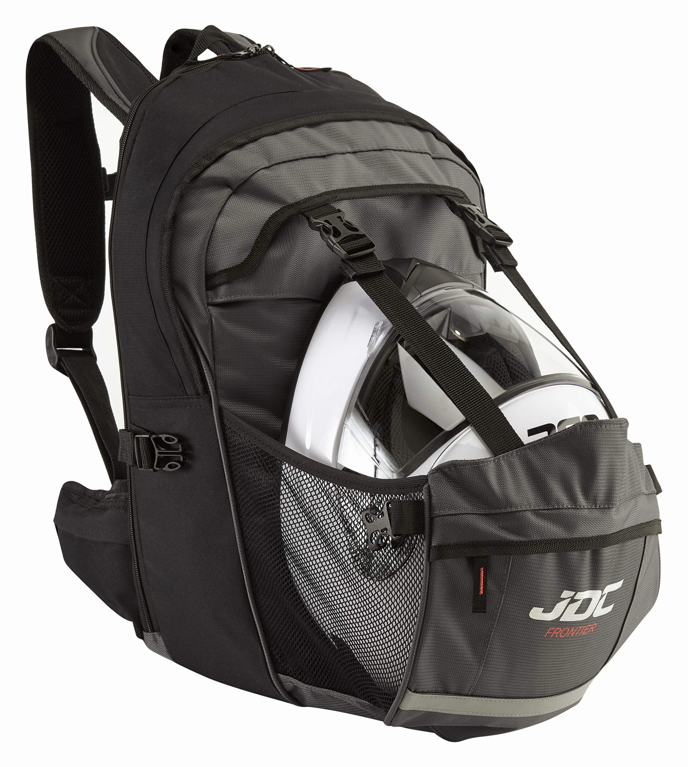 JDC Motorrad Rucksack Wasserdicht mit Helmhalterung/Träger 24Lerweiterbar bis 36L – Frontier