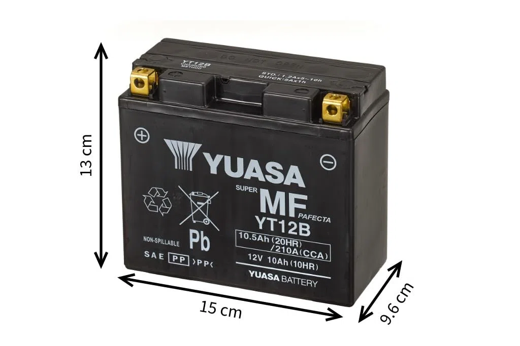 Yuasa YT12B 12V 210 CCA Wartungsfreie AGM-VRLA-Motorradbatterie