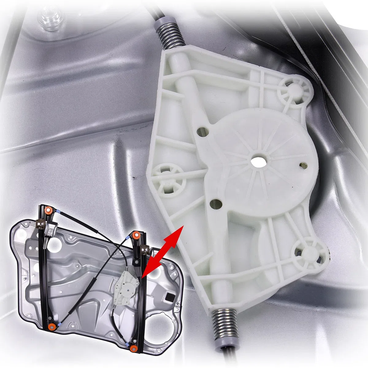 BESTPRICE 1x Fensterheber vorne rechts elektrisch mit Anschraubplatte Kompatibel mit VW BORA I (1J2), BORA Variant (1J6), GOLF 4 (1J1), GOLF 4 Variant (1J5)