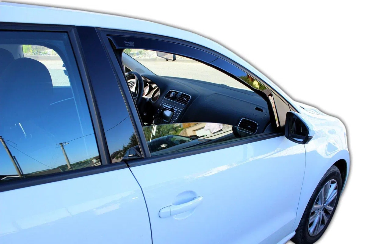 J&J AUTOMOTIVE Windabweiser passend für Volkswagen Polo 5 6R 5-Türer 2009-2017 2tlg, Heko Regenabweiser Vorne Getönt Dunkel Passform