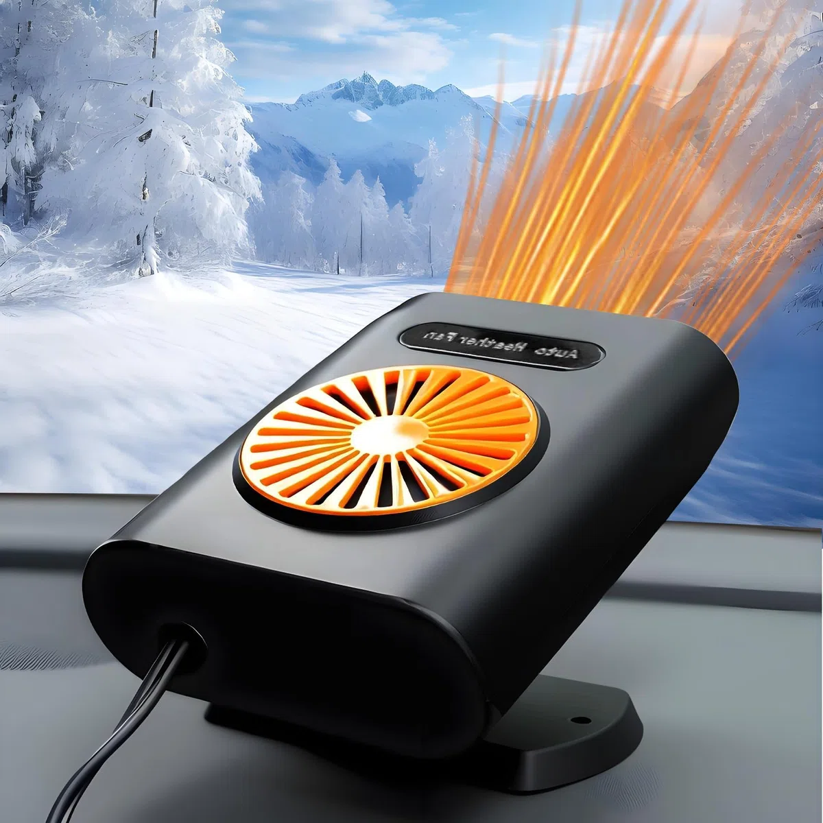 Auto Heizung, 12V 200W Tragbare Autoheizungen 30s Schnelles Aufheizen Abtauen Defogger Demister mit 2-in-1 Heizlüfter und Kühlfunktion, Autoheizung für Alle Fahrzeuge