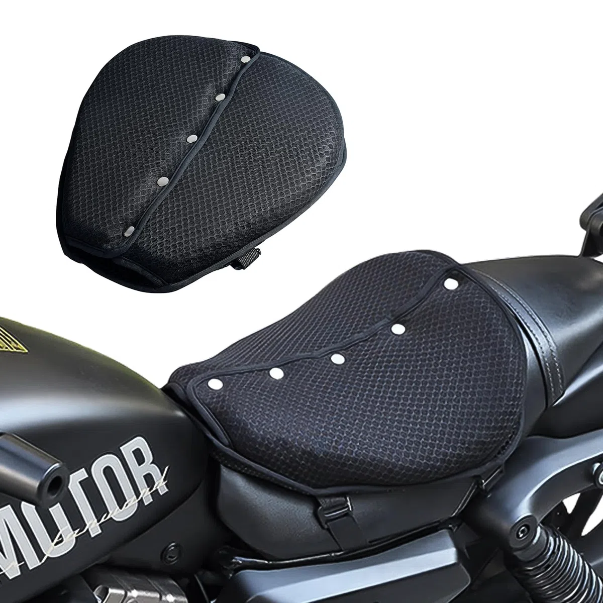 Motorrad Sitzkissen Gel Doppelschichtstruktur, Doppelte Stoßdämpfung, Atmungsaktivität Universelle Sitzbezug Motorrad Doppelte offene Struktur für effizienten Sonnenschutz