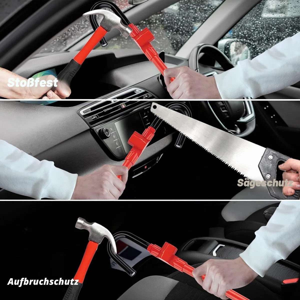 CARTMAN Lenkrad- und Bremspedalsperre – Verstellbares Anti-Diebstahl-Autogerät, geeignet für einen Abstand von 53 cm bis 76 cm zwischen Lenkrad und Pedal.