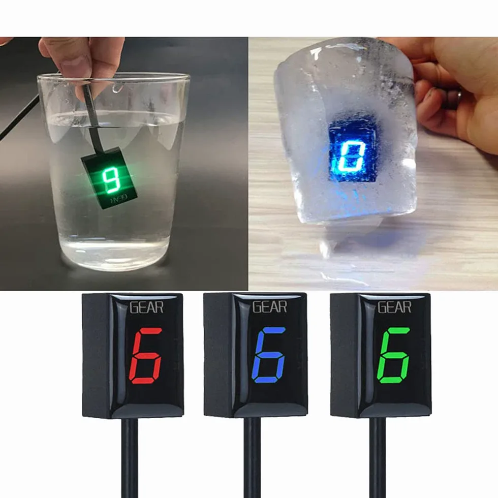 Für Suzuki Ganganzeige Motorrad ECU Plug LED Anzeige Display Wasserdichte (Rote)