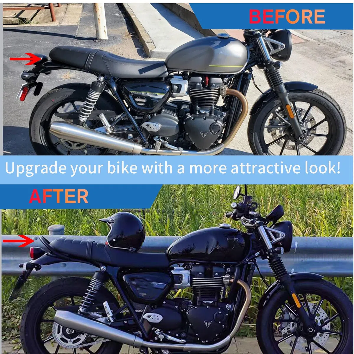 Motorrad Passagier Rücksitz Haltegriff Griff Sitz Armlehne Griff Gepäckträger fit for Tri&um&ph Street Twin 900 2016-2023 Speed Twin 900 Zubehör 2023-2024