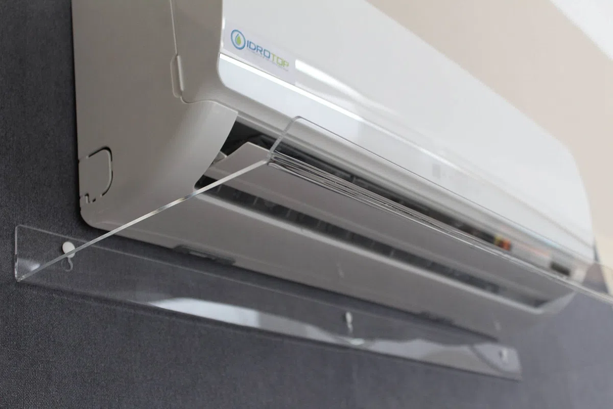Idrotop Windabweiser für Split Klimaanlage Transparent 900 x 300 x 30 cm