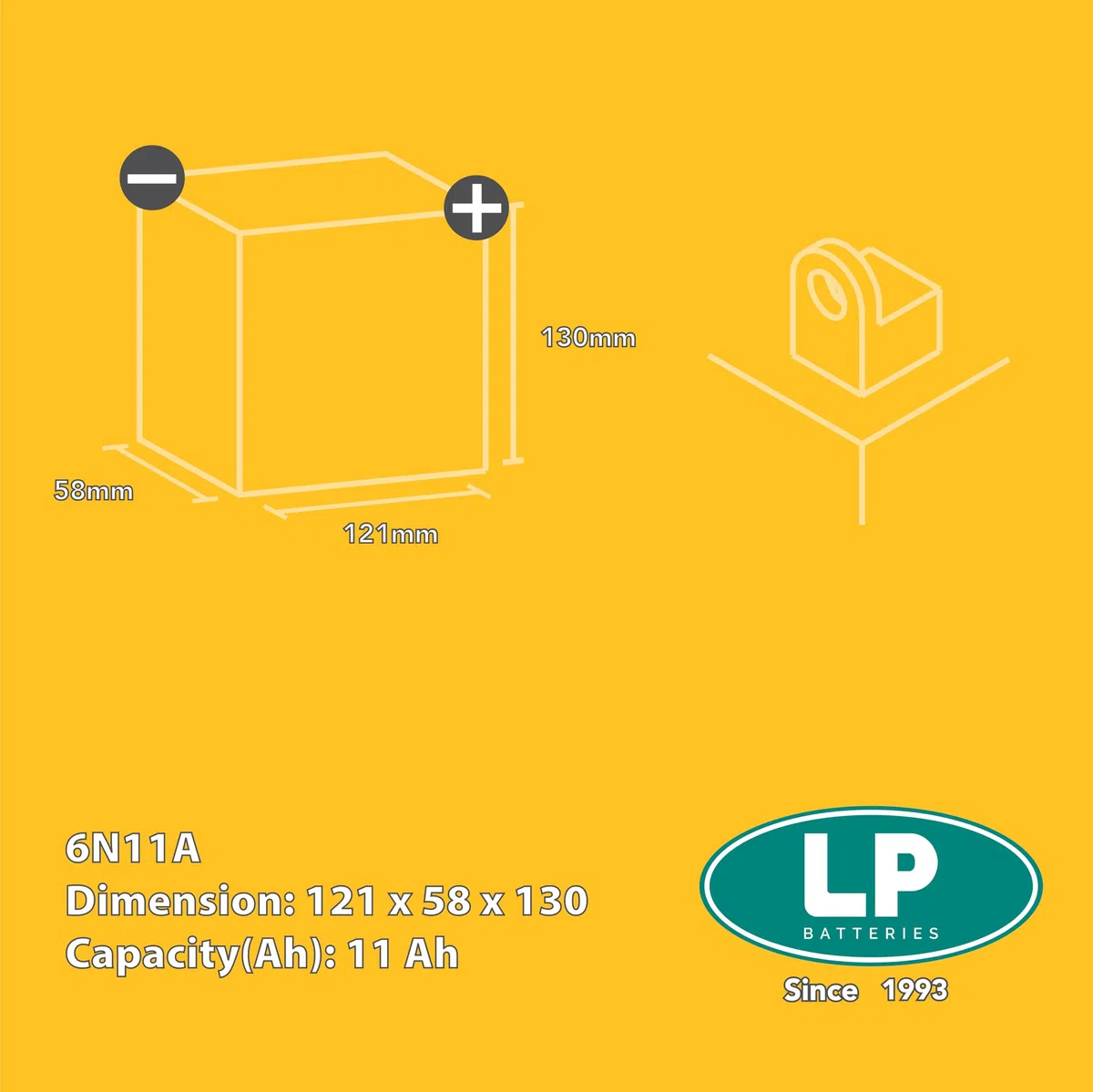 LANDPORT Batterie 6N11A 6V 11Ah wartungsfrei kompatibel für BMW R 26 27, Simson S 50 51 53 70 83, SR50, SR80, MZ TS 150, ES 150, RT 125, Heinkel, Bella