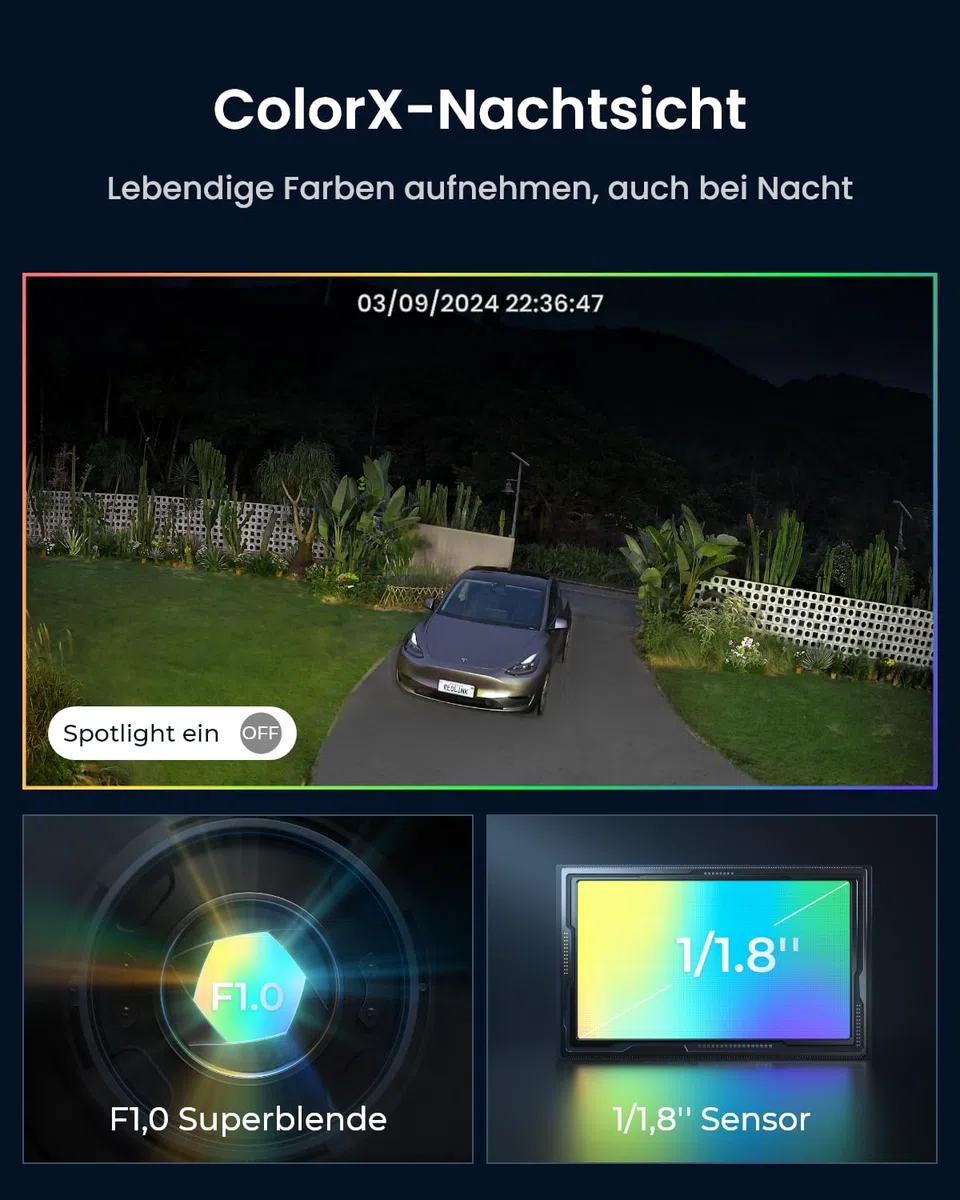Reolink Altas PT Ultra, 2-Kamera-Set mit Solarpanel, 4K Solar Überwachungskamera Aussen Akku mit 10s Voraufzeichnung, KI-Erkennung, Auto-Tracking, ColorX-Nachtsicht