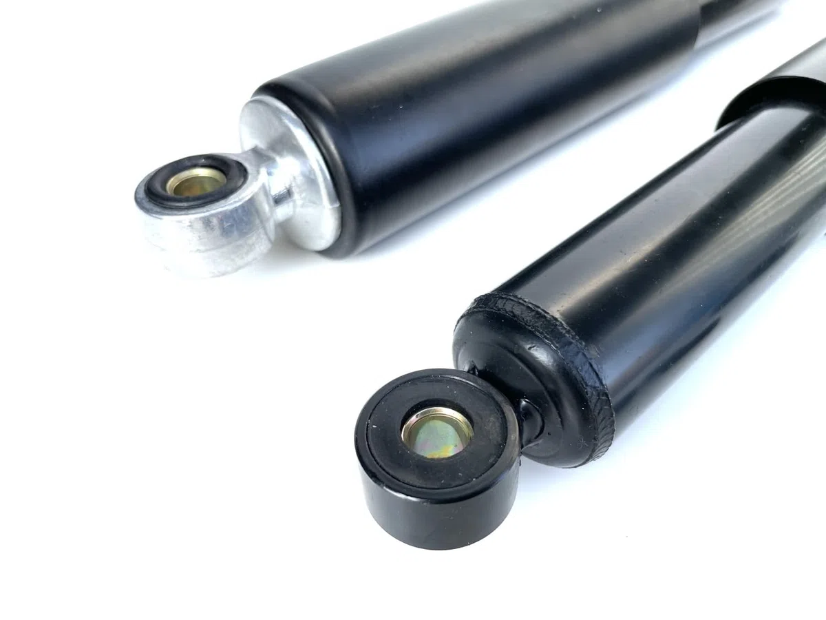 Stoßdämpfer Satz Schwarz 310mm passend für Simson KR51/1, KR51/2, KR51 SR4-2, Schwalbe, Star – Flexibel mit Reduzierhülsen 8/10mm