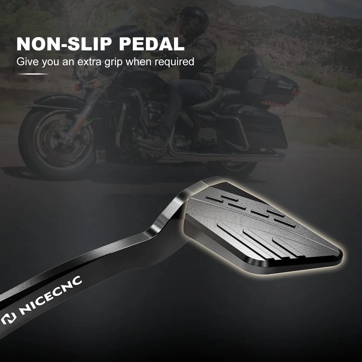 NICECNC Bremshebel-Pedal-Set hinten, Compatible with Harley CVO Tri Glide FLHTCUTGSE 2018–2022, Road Glide FLTRX 2015–2023, Road Glide Special FLTRXS 2016–2023, Siehe Passform, schwarz