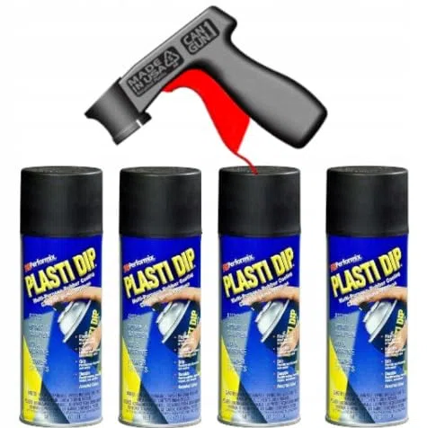 Plasti Dip 4x 400 ml + kostenlose Pistole (Mattschwarz)