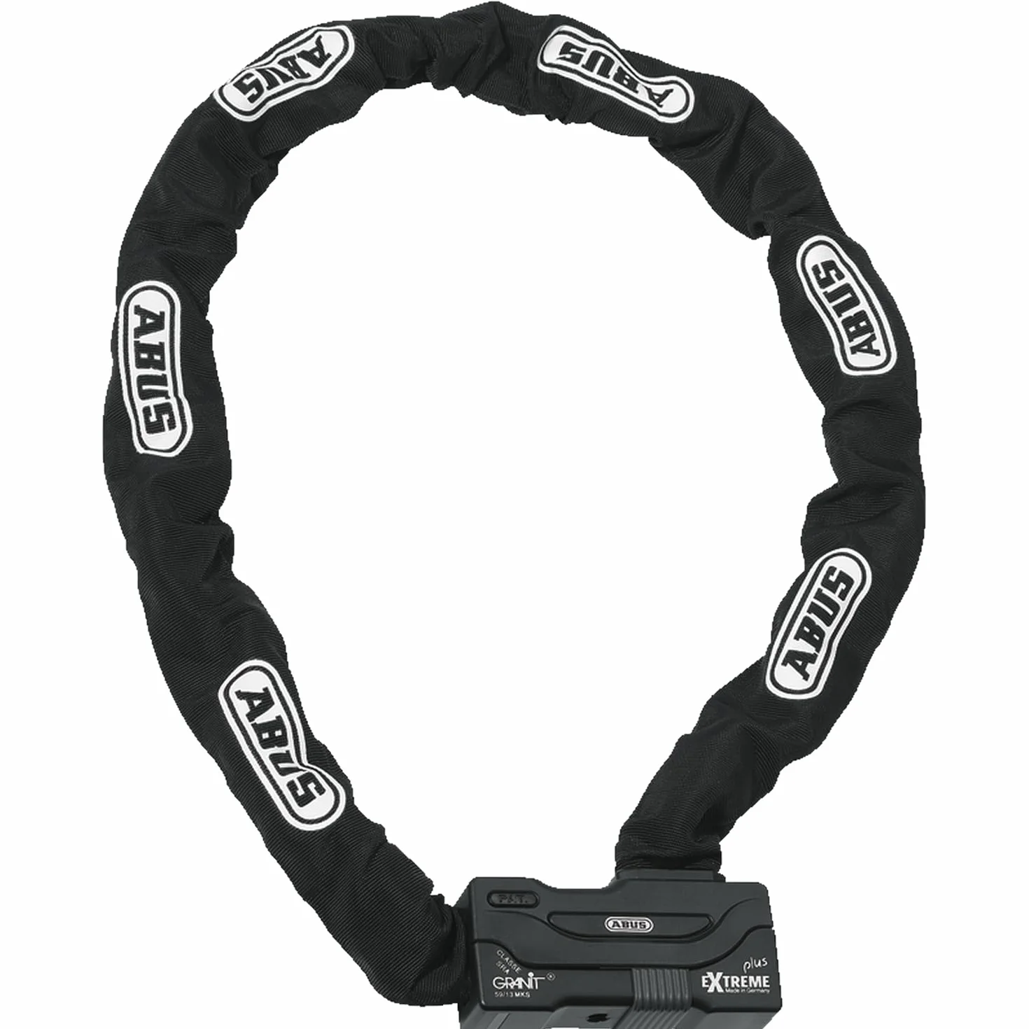 ABUS Schloss-Ketten-Kombi Granit Extreme Plus 59 - Motorradschloss aus 12 mm starker Sechskantkette - ABUS-Sicherheitslevel 20 - 170 cm Kettenlänge