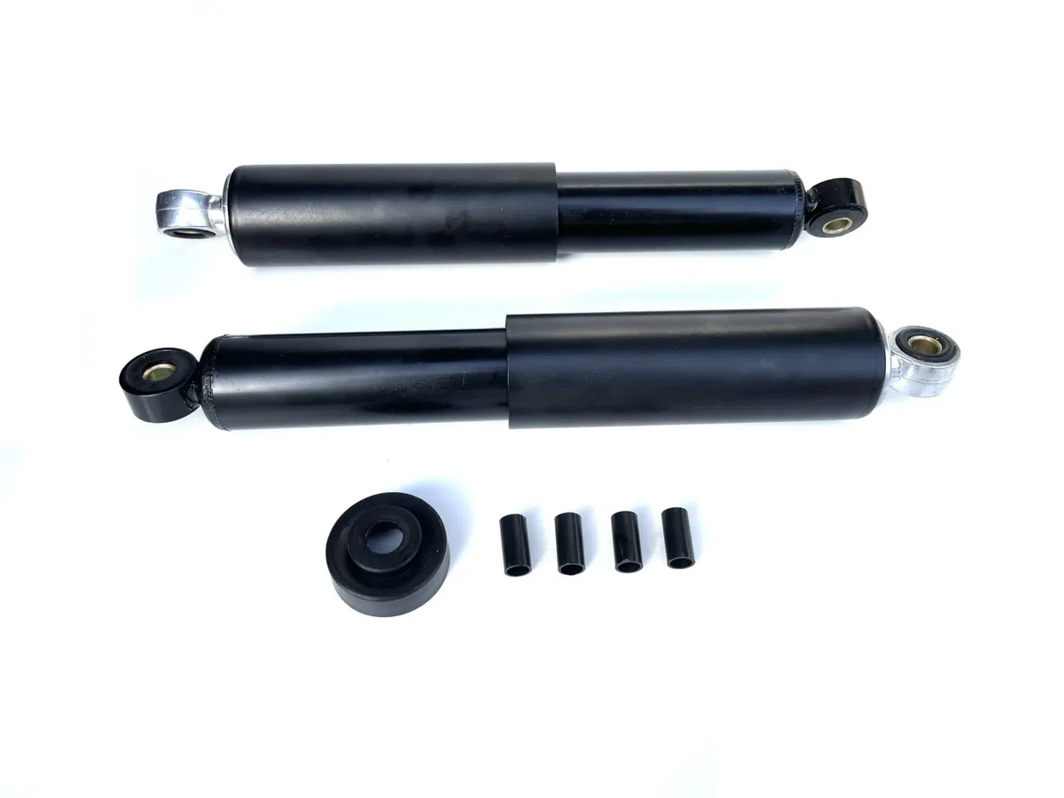 Stoßdämpfer Satz Schwarz 310mm passend für Simson KR51/1, KR51/2, KR51 SR4-2, Schwalbe, Star – Flexibel mit Reduzierhülsen 8/10mm