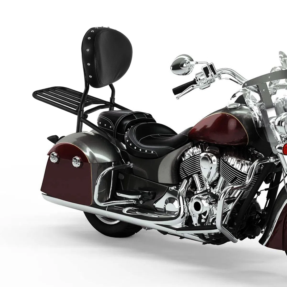 TCMT Rückenlehne Sissy Bar Gepäckträger passend für 2014–2025 Chieftain 2020–2025 Roadmaster Dark Horse 2021–2025 Indian Challenger Springfield 2020–2021 Indian Vintage