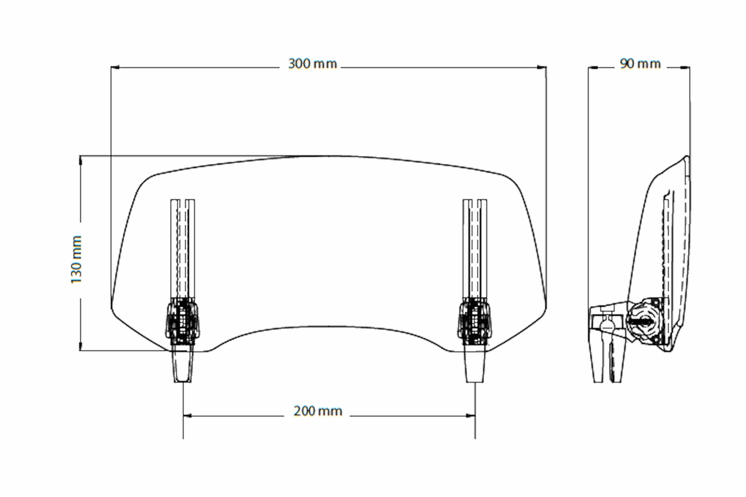 Puig 20764W Mehrfach Verstellbarer Spoiler mit Schrauben, mit Schraub- und Clip-on-Befestigungssystem, aus widerstandsfähigem 3 mm Material für aerodynamische Anpassung, Transparent