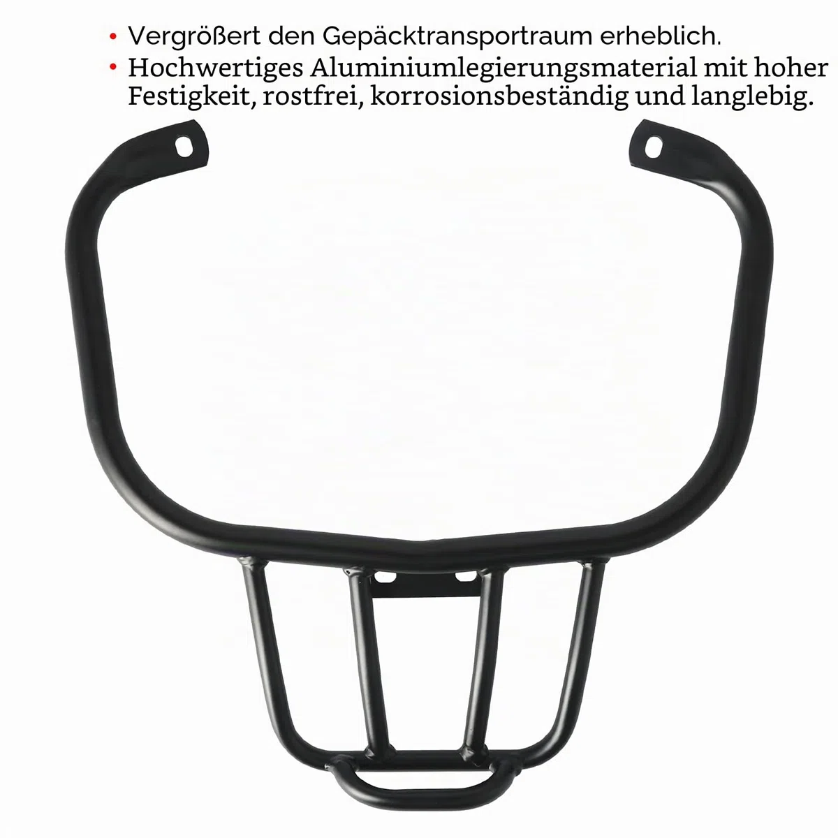 Akozon Gepäckträger, Soziushaltebügel Heck CNC Aluminiumlegierung Gepäckträger Hinten Gepäckablage Motorrad-Gepäckhalter Cargos Halter Halterung Fußpedalhalter Gepäckträgerhalterung für Vespa GTS 300