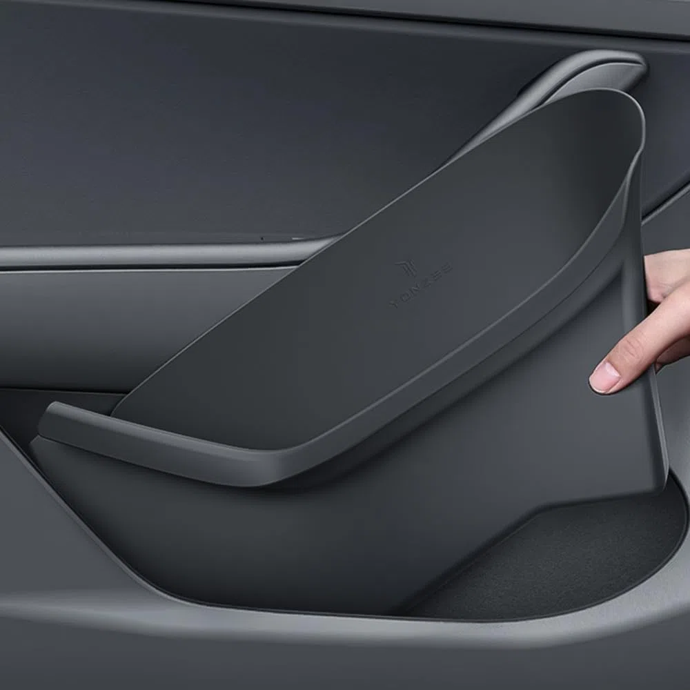 Arcoche Kfz Ablagen Tür-Seiten-Aufbewahrungsbox für Tesla Model 3 Highland wasserdichte TPE-Tür-Organizer-Ablage Autotürschlitz-Schutztaschen für Model 3 2025 2024 Zubehör (4 Stück für vorne + hinten)