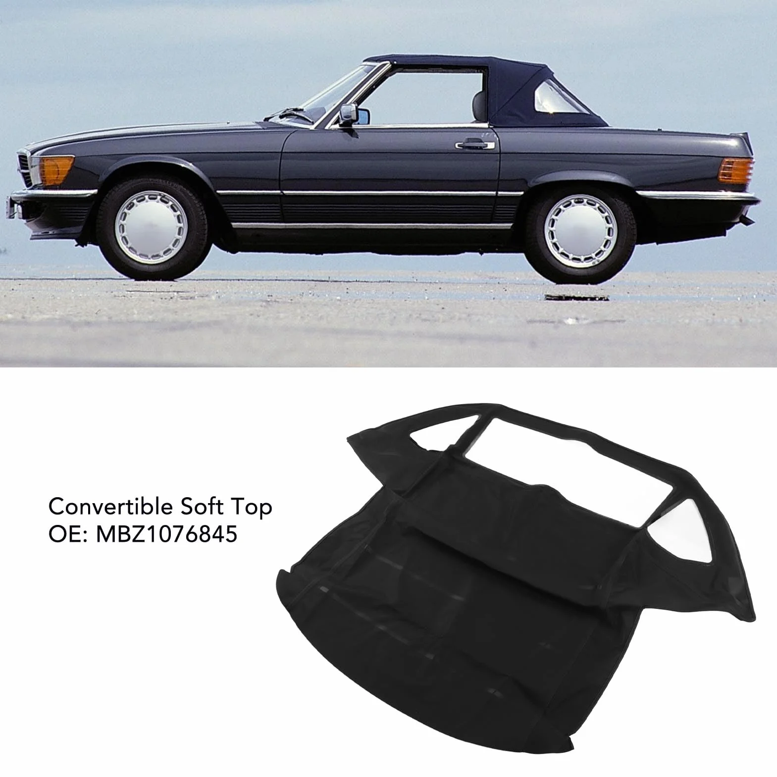 Autodach-Verdeck, Cabrio-Verdeck mit Fenster, Präziser Schnitt, Ersatz für R107 280SL 350SL 380SL 450SL 560SL 500SL RDSTR