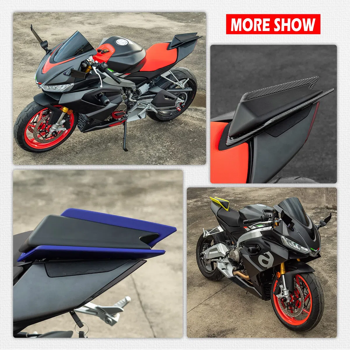 Motorrad Hinten Soziusabdeckung Beifahrersitz Verkleidung Heckabdeckung Rücksitzbezug für RS660 Tuono 660 2020-2024 RS V4 2021-2024 Sozius Solo Verkleidung, Kohlefaser-Optik