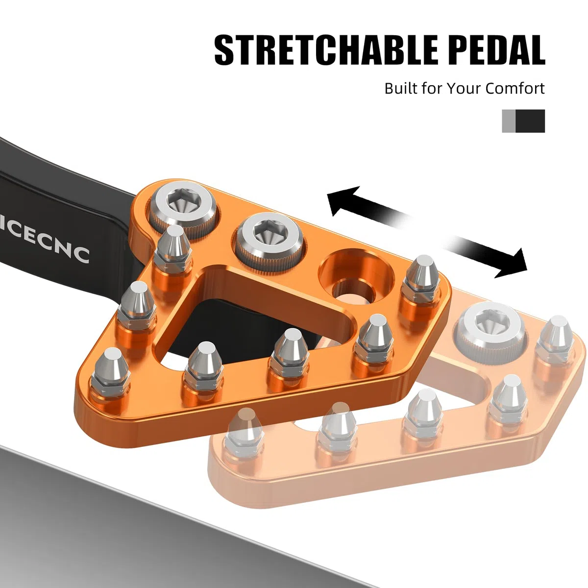 NICECNC Hinterradbremshebel mit verdicktem vergrößertem Anti-Rutsch Pedal Compatible with Husqvarna 701 Enduro 2016-2019, Compatible with 690 Enduro R 2011-2018, Aluminium,Siehe Passform,Orange