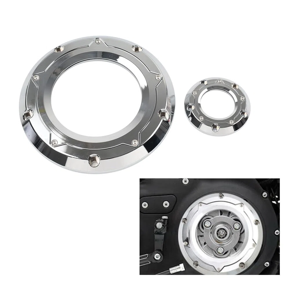 Bacar Derby Timing Cover Trim Timer Aluminium Chrom Für Dyna 1999-2017
