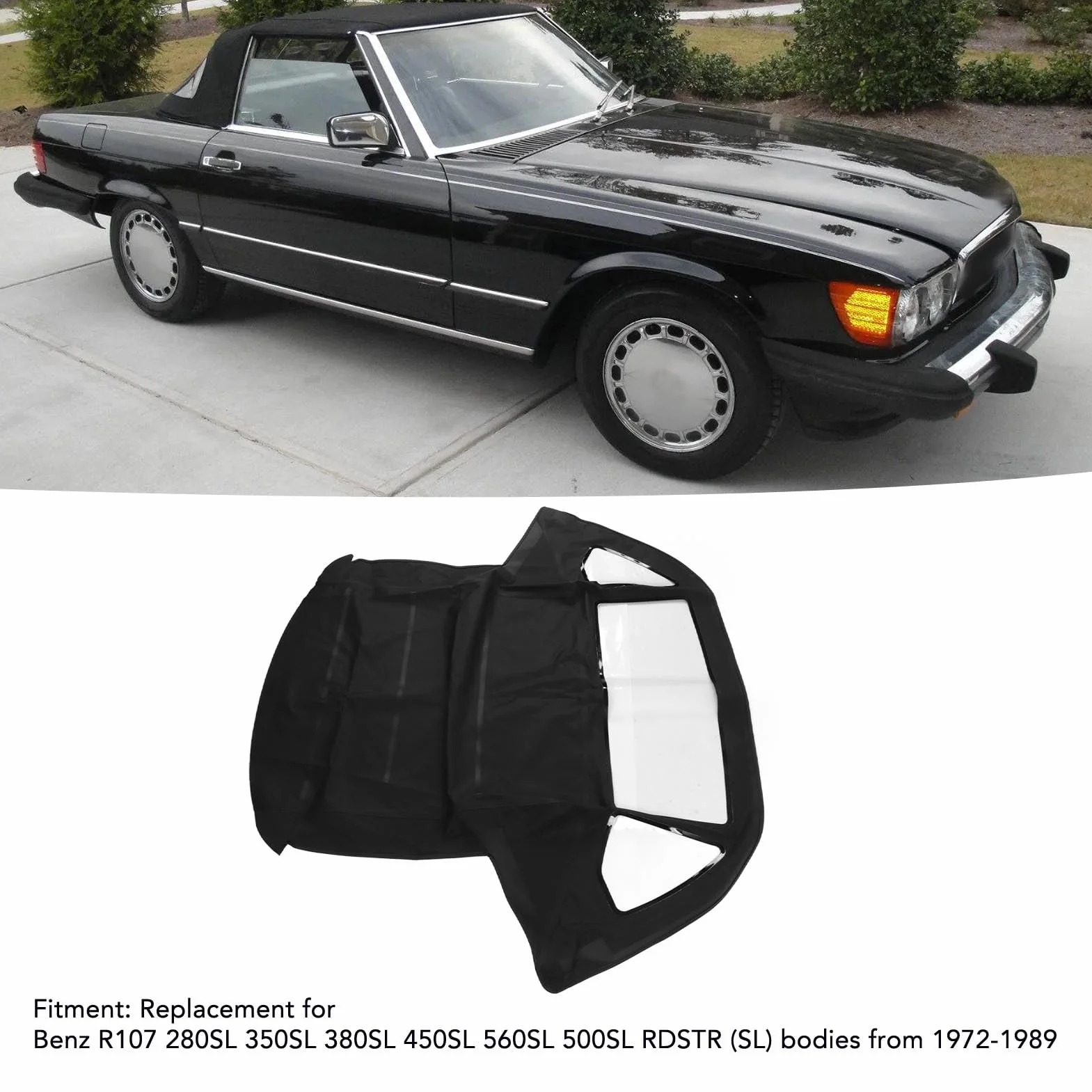 Autodach-Verdeck, Cabrio-Verdeck mit Fenster, Präziser Schnitt, Ersatz für R107 280SL 350SL 380SL 450SL 560SL 500SL RDSTR