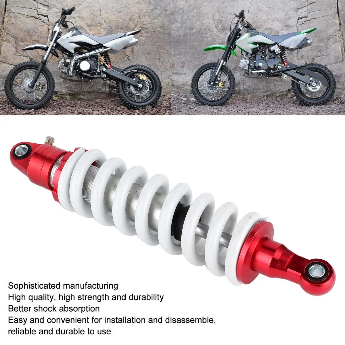 sto?d?mpfer quad hinten,ATV-o?d?mpfer hinten, Federung hinten, 330 mm Universal-o?d?mpfer hinten Einellbare D?mpfung für Pit Quad Dirt Bike ATV