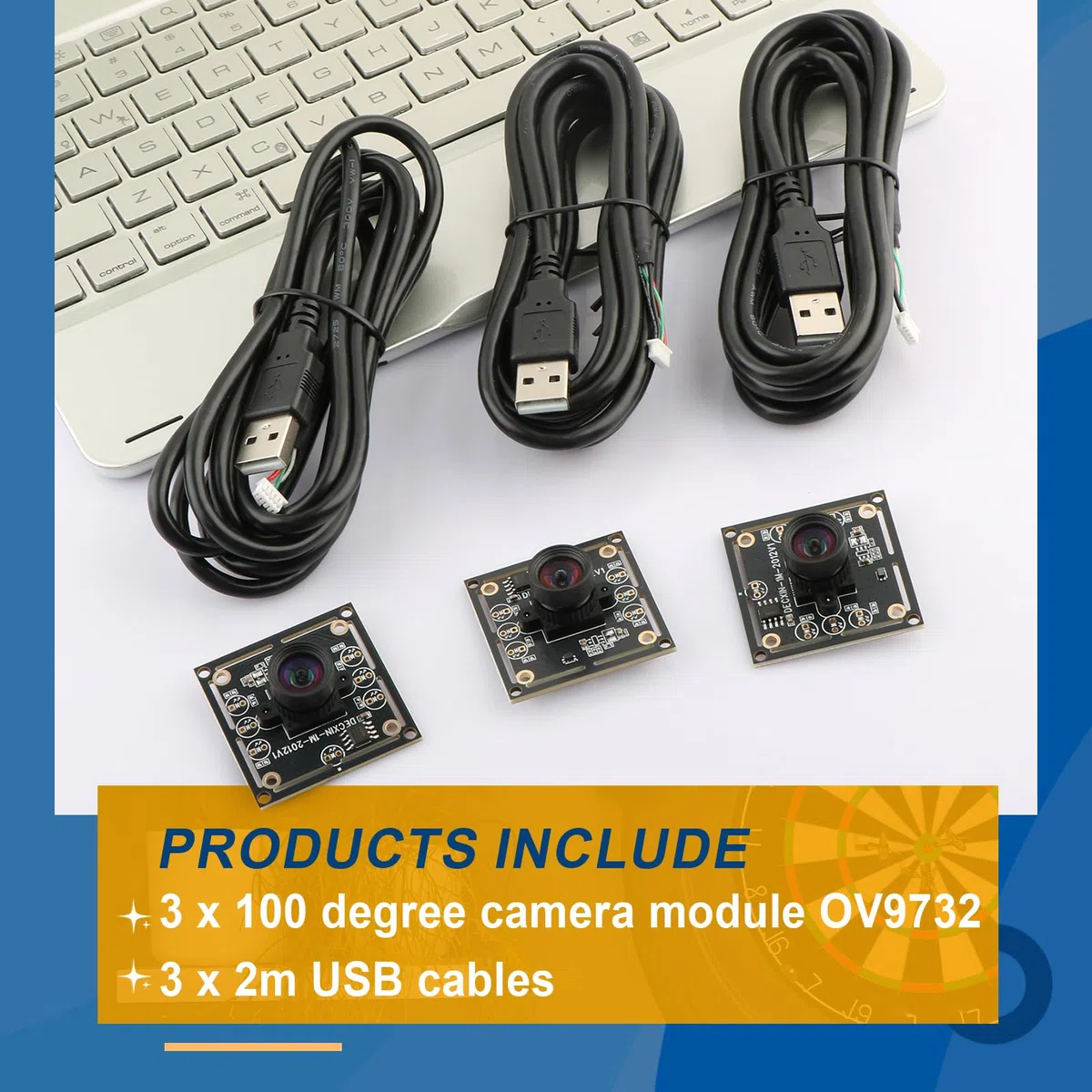 ov9732 Kameramodul 100 Grad für autodarts Dart Kamerasystem 3 Satz 1280x720 30fps Gesichtserkennung Bilderfassung 2M Kabel USB2.0 Ausgang Phone