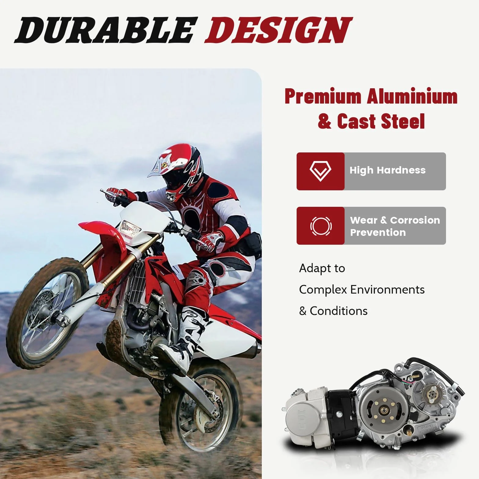 125ccm Motor 4 Takt Motor 4-Gang Handkupplung Motor Pitbike Motor CDI Einzylinder 125cc Motor Dirt Bike Engine Kickstarter 125ccm Motor 9.0:1 Verdichtungsverhältnis & PZ16J Vergaser