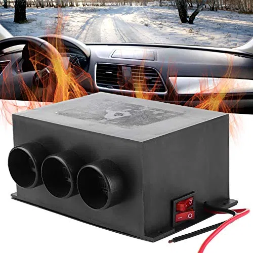 12 V 600 W Autoheizung. KIMISS 3-Loch-tragbare Winterheizung, Wärmer, Windschutzscheiben-Entfroster, 12 V, Nebelentfernung, Auto-Entfroster für PKW, LKW, Busse, Wohnmobile, LKW, Wohnmobile