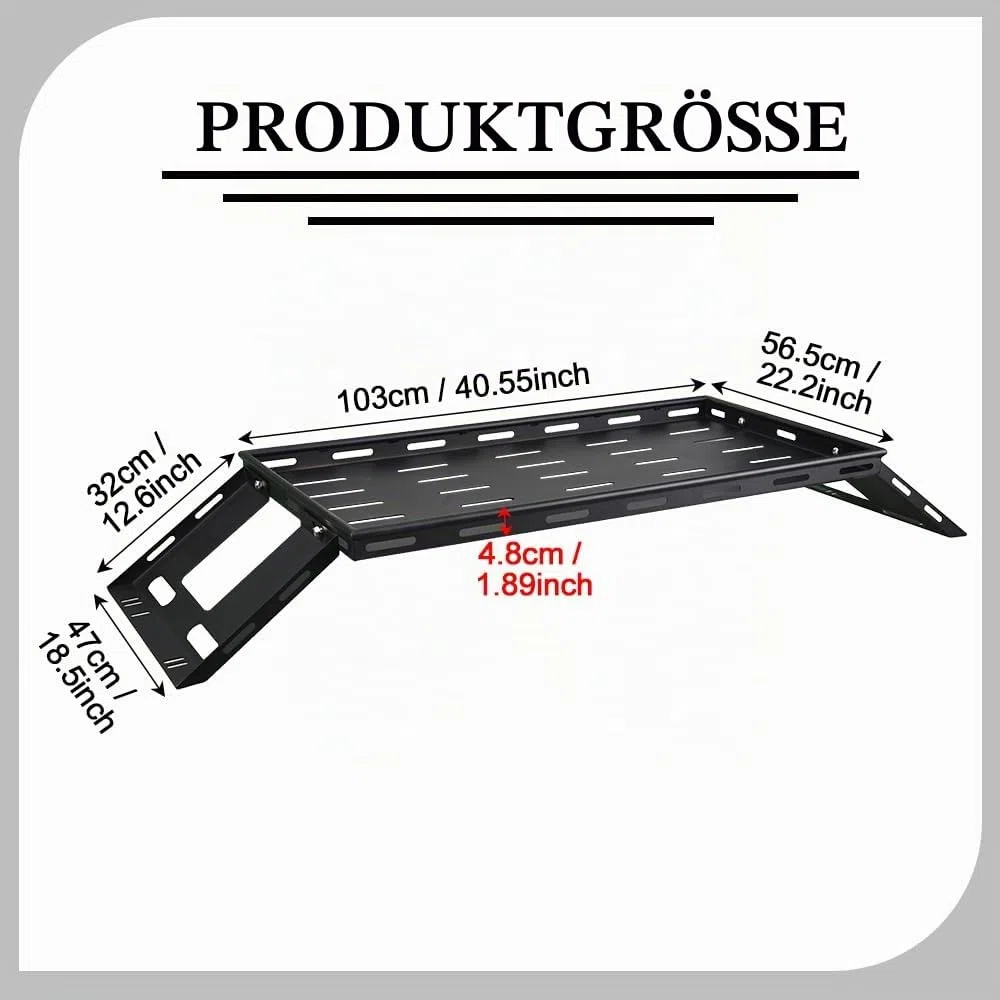 JSCARLIFE Heckklappen-Kofferraum-Gepäckträgerkorb-Ablage für Wrangler JK JL 4-Türer Hardtops, robuster Stahl-Innenraum-Organizer mit 136 kg Kapazität – einfache Montage (für 2007-2025 J-eep Wrangler