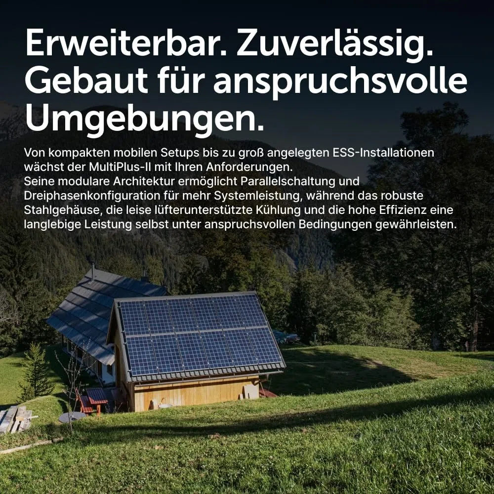 Victron Energy MultiPlus-II Reiner Sinus Wechselrichter 35 Amp Batterie Ladegerät, Spannungswandler, Transferschalter Inverter Charger, 3000VA 48-Volt 230V